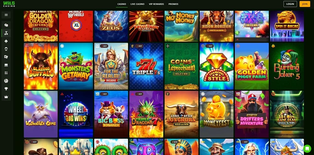 wild casino play slots machines